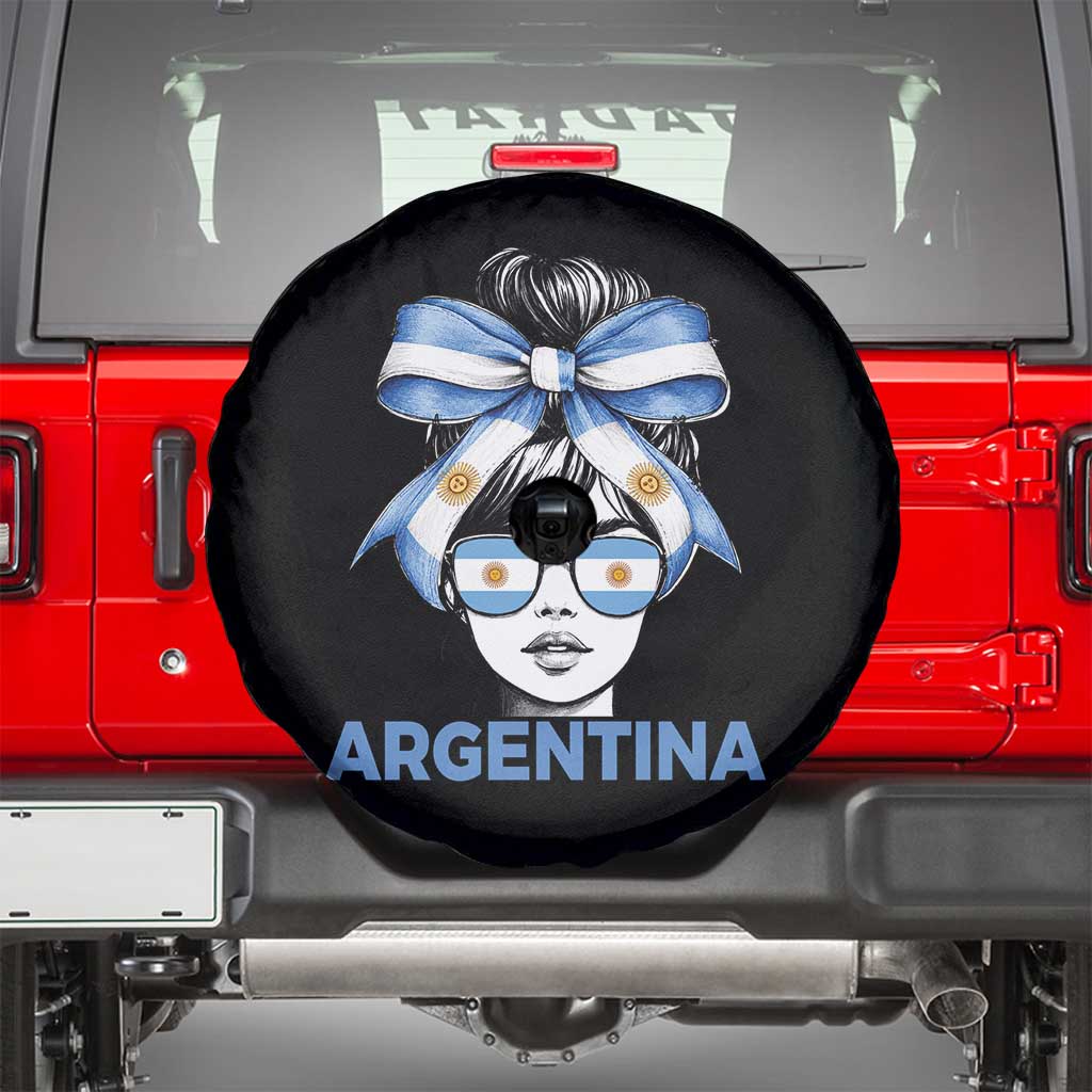 Messy Bun Argentina Pride Argentinian Girl Spare Tire Cover TS11 Black Print Your Wear