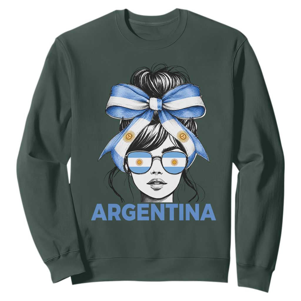 Messy Bun Argentina Pride Argentinian Girl Sweatshirt
