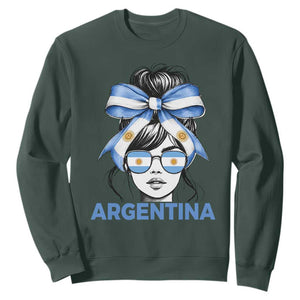 Messy Bun Argentina Pride Argentinian Girl Sweatshirt