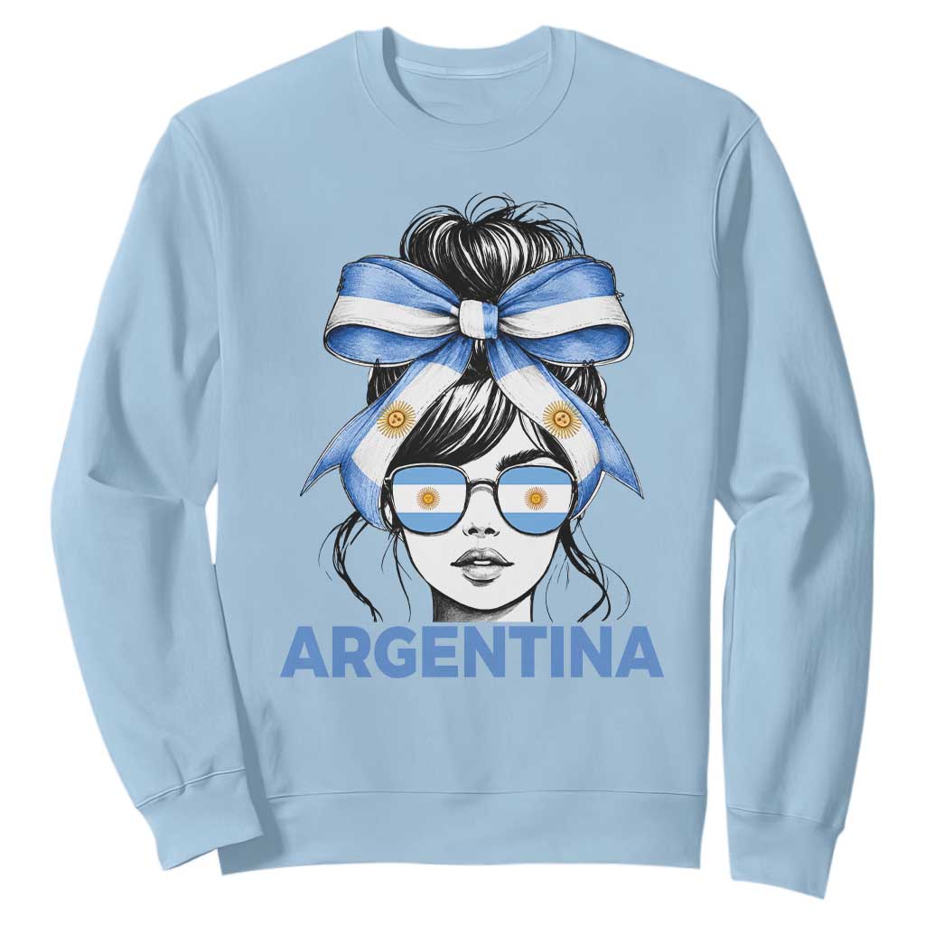 Messy Bun Argentina Pride Argentinian Girl Sweatshirt