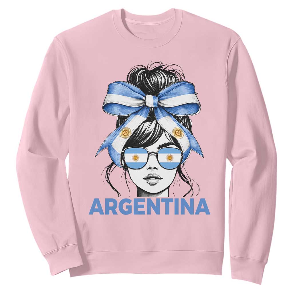 Messy Bun Argentina Pride Argentinian Girl Sweatshirt