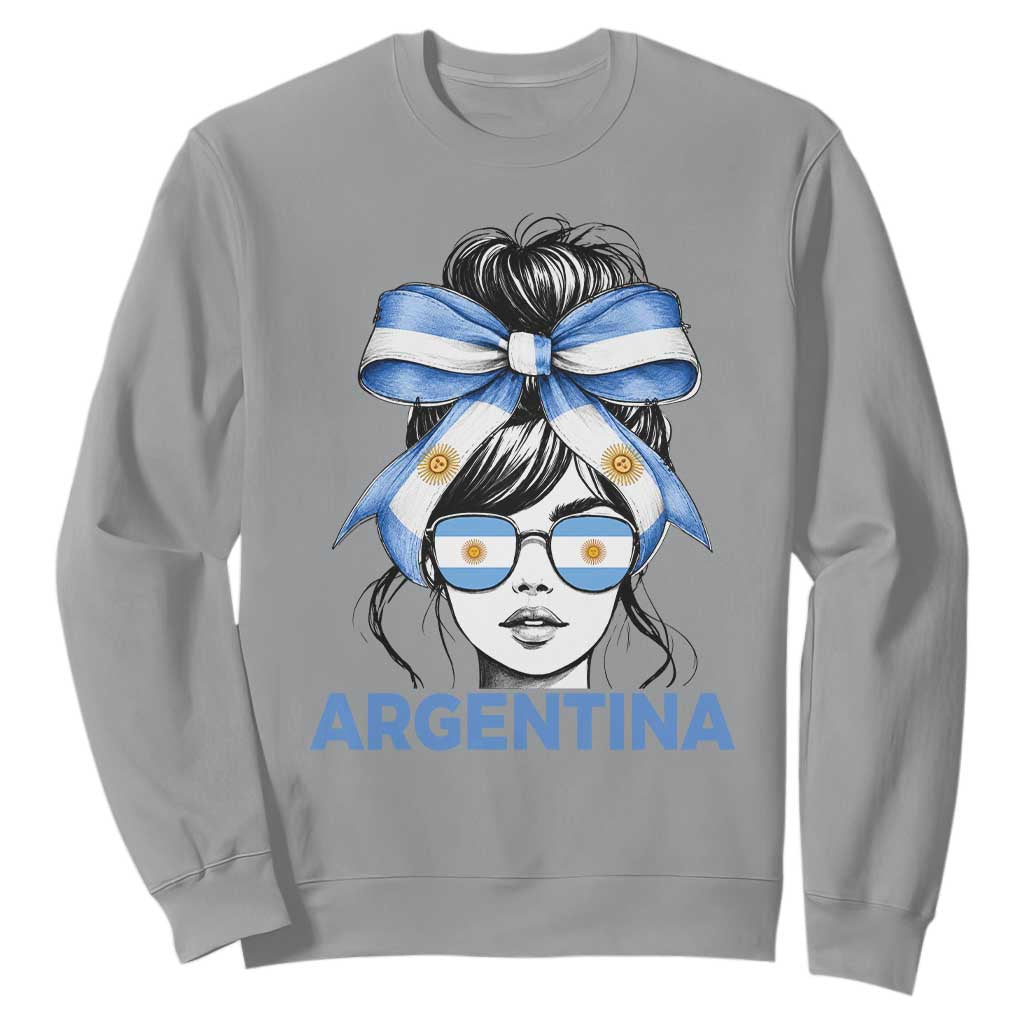 Messy Bun Argentina Pride Argentinian Girl Sweatshirt