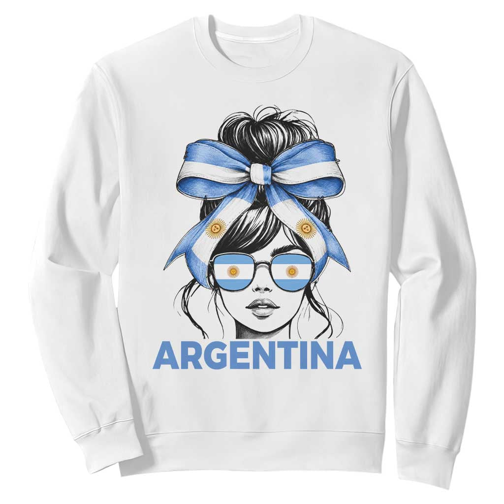 Messy Bun Argentina Pride Argentinian Girl Sweatshirt