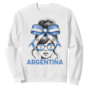 Messy Bun Argentina Pride Argentinian Girl Sweatshirt