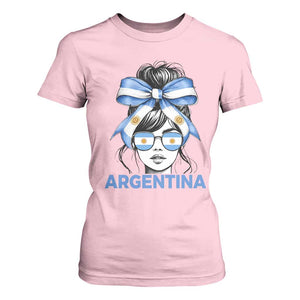 Messy Bun Argentina Pride Argentinian Girl T Shirt For Women TS11 Light Pink Print Your Wear