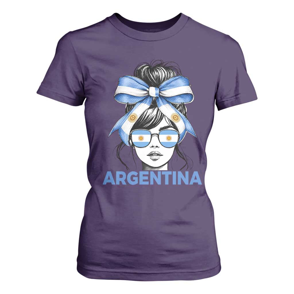Messy Bun Argentina Pride Argentinian Girl T Shirt For Women TS11 Purple Print Your Wear