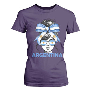 Messy Bun Argentina Pride Argentinian Girl T Shirt For Women TS11 Purple Print Your Wear