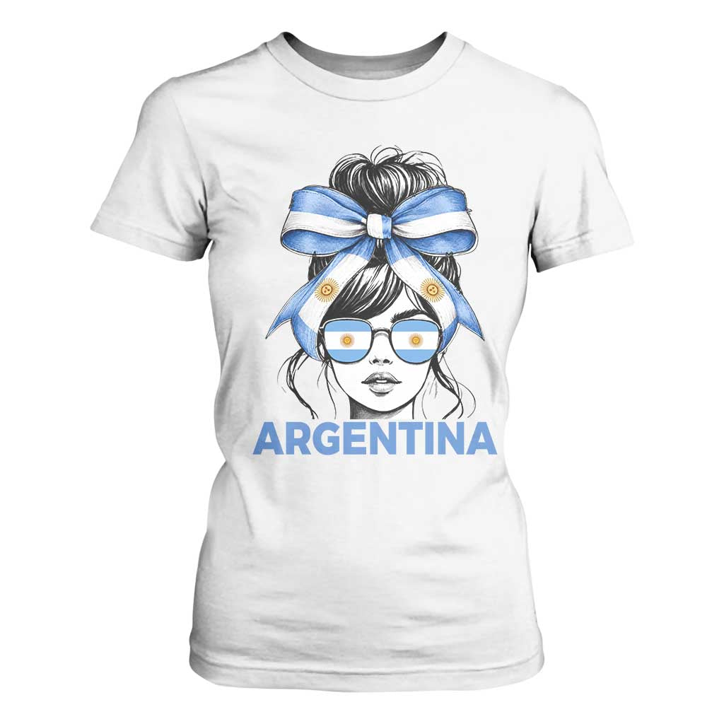Messy Bun Argentina Pride Argentinian Girl T Shirt For Women TS11 White Print Your Wear