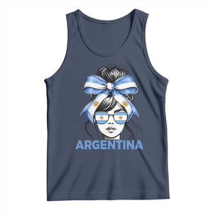 Messy Bun Argentina Pride Argentinian Girl Tank Top