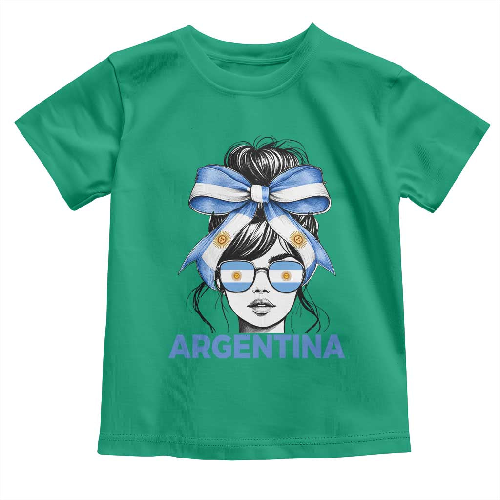 Messy Bun Argentina Pride Argentinian Girl Toddler T Shirt TS11 Irish Green Print Your Wear