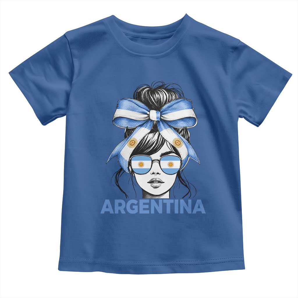 Messy Bun Argentina Pride Argentinian Girl Toddler T Shirt TS11 Royal Blue Print Your Wear
