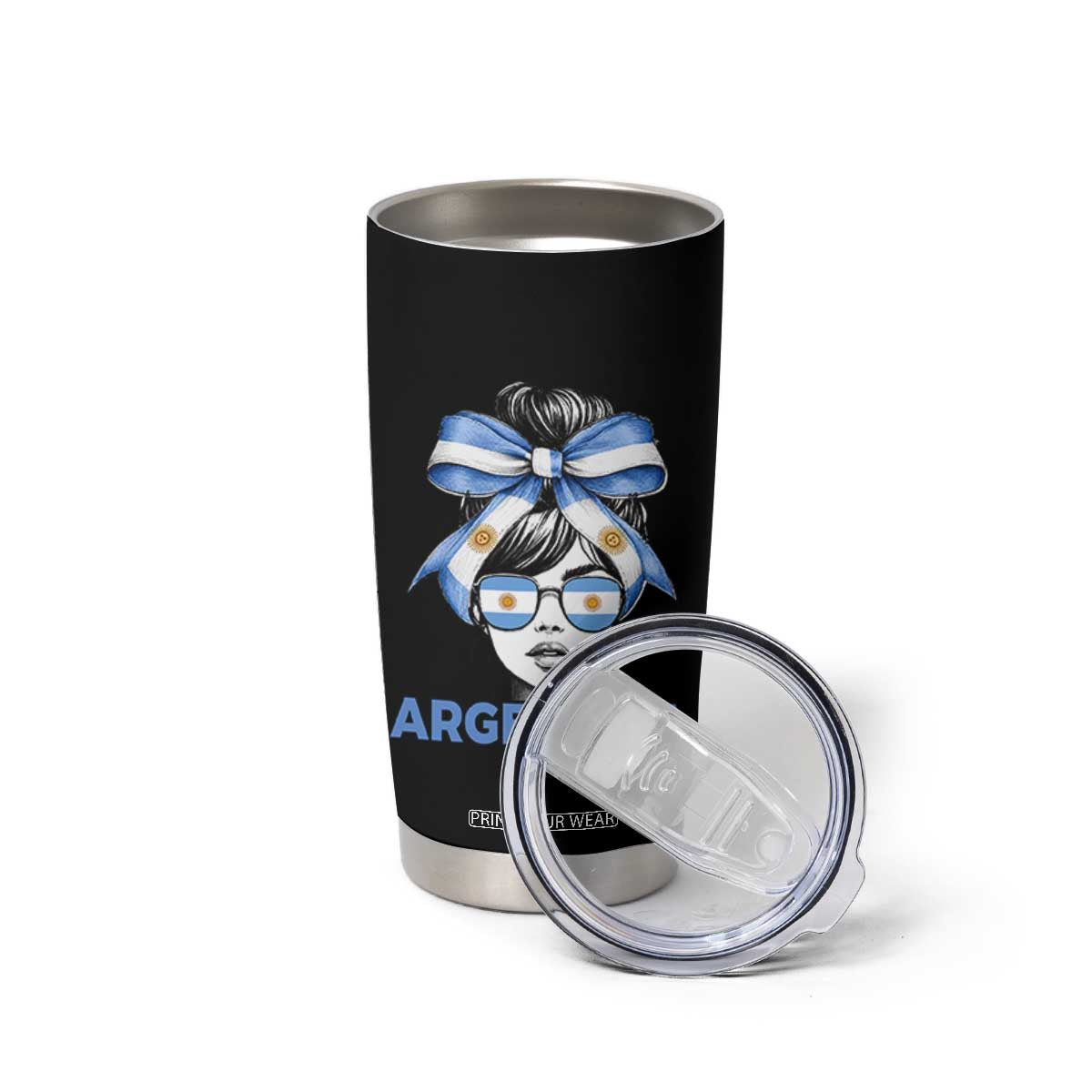 Messy Bun Argentina Pride Argentinian Girl Tumbler Cup TS11 Print Your Wear