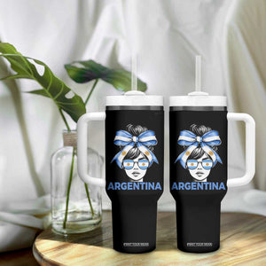 Messy Bun Argentina Pride Argentinian Girl Tumbler With Handle TS11 Print Your Wear