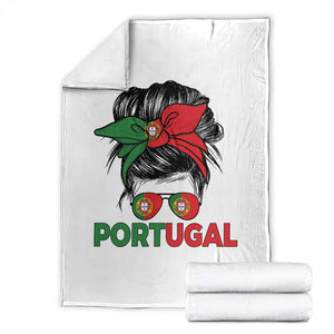 Portugal Messy Bun Girl Pride Portuguese Roots Throw Blanket