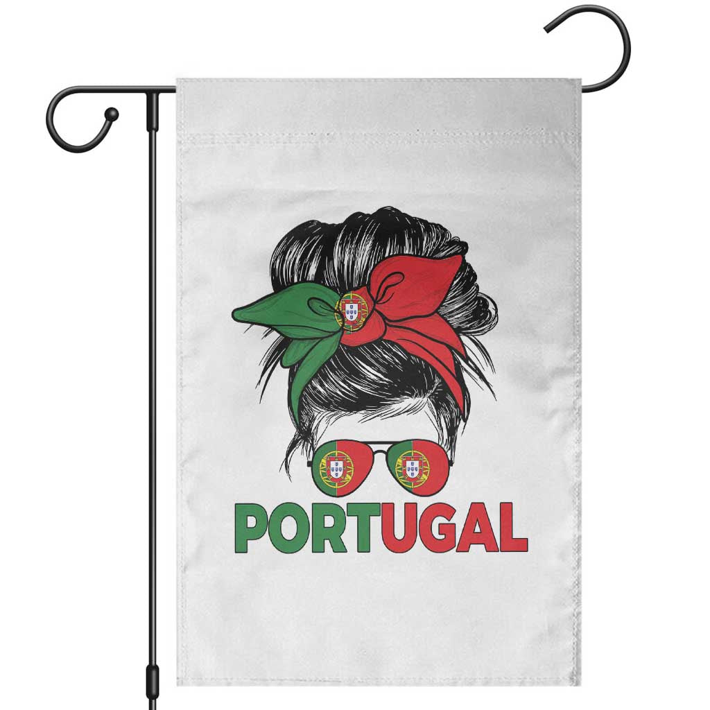 Portugal Messy Bun Girl Pride Portuguese Roots Garden Flag TS11 White Print Your Wear