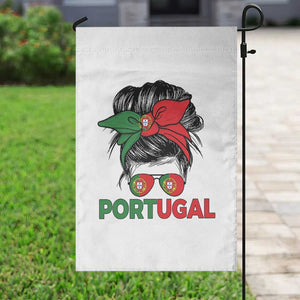 Portugal Messy Bun Girl Pride Portuguese Roots Garden Flag