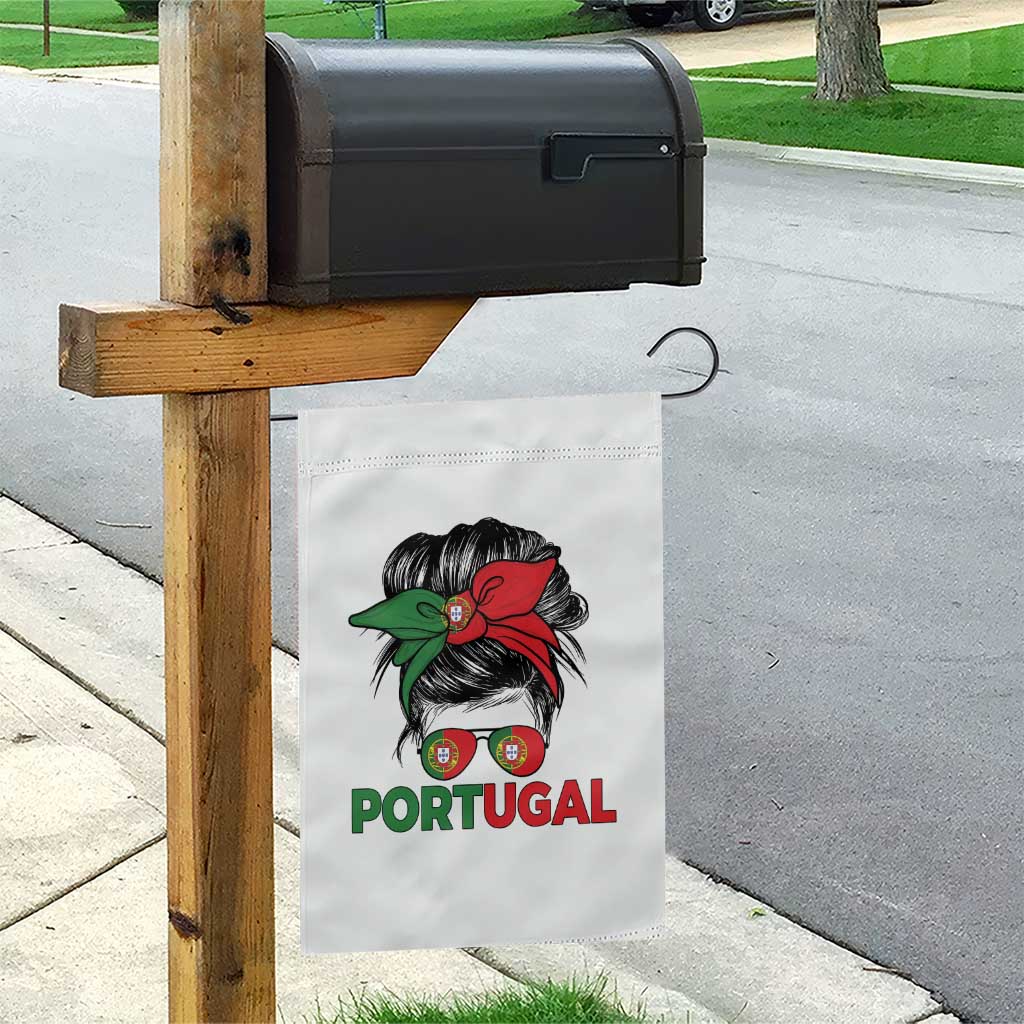 Portugal Messy Bun Girl Pride Portuguese Roots Garden Flag