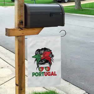 Portugal Messy Bun Girl Pride Portuguese Roots Garden Flag