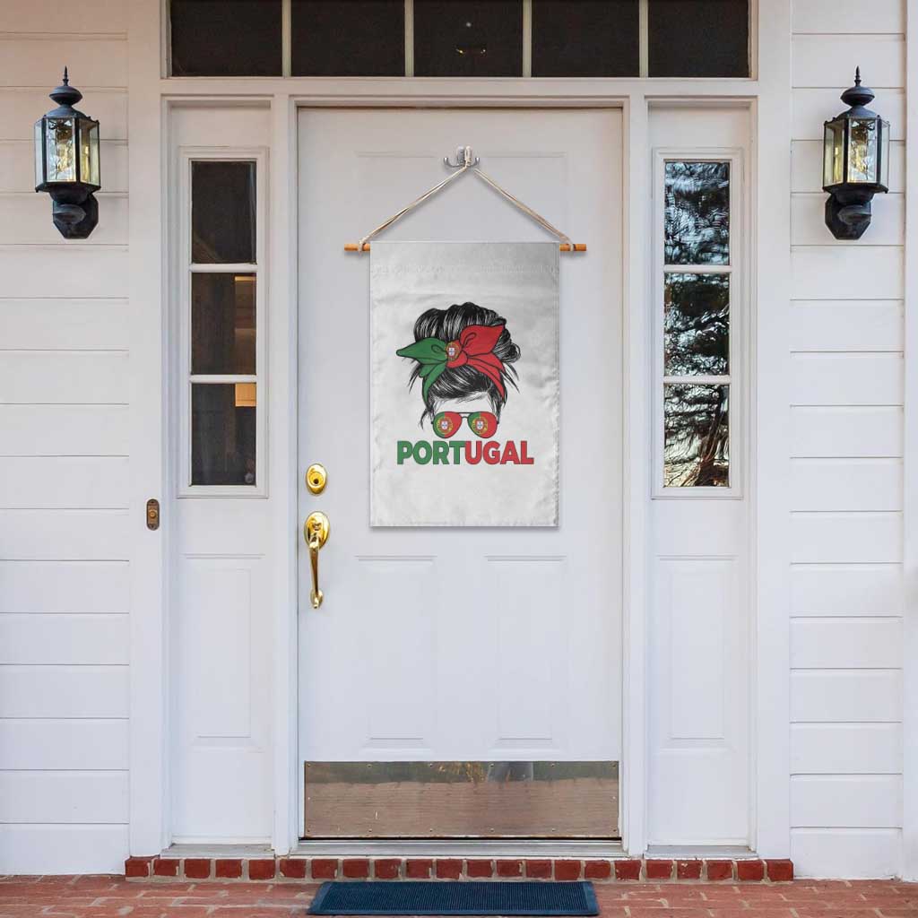 Portugal Messy Bun Girl Pride Portuguese Roots Garden Flag