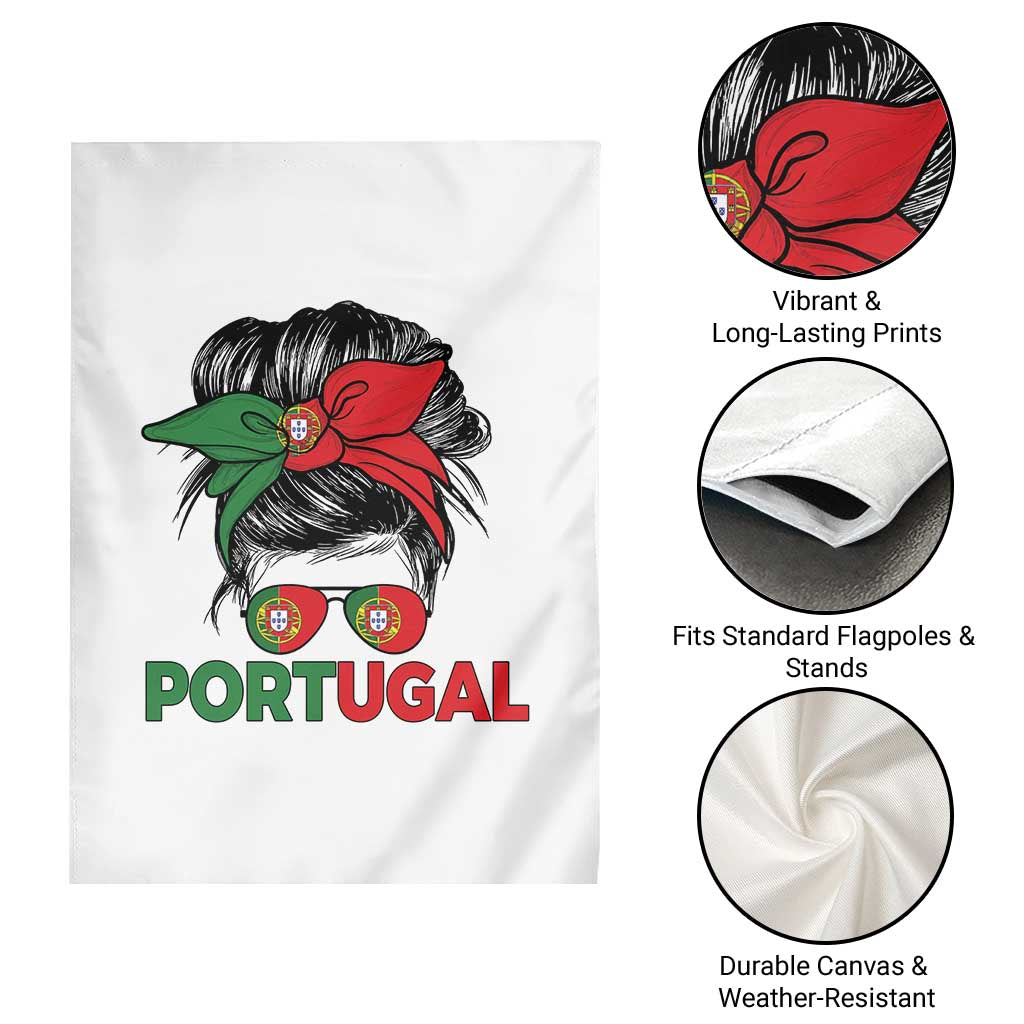 Portugal Messy Bun Girl Pride Portuguese Roots Garden Flag