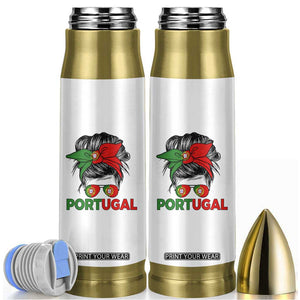 Portugal Messy Bun Girl Pride Portuguese Roots Bullet Tumbler
