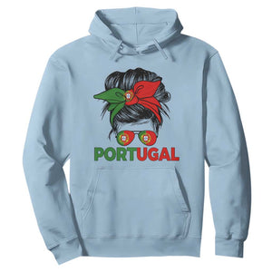 Portugal Messy Bun Girl Pride Portuguese Roots Hoodie