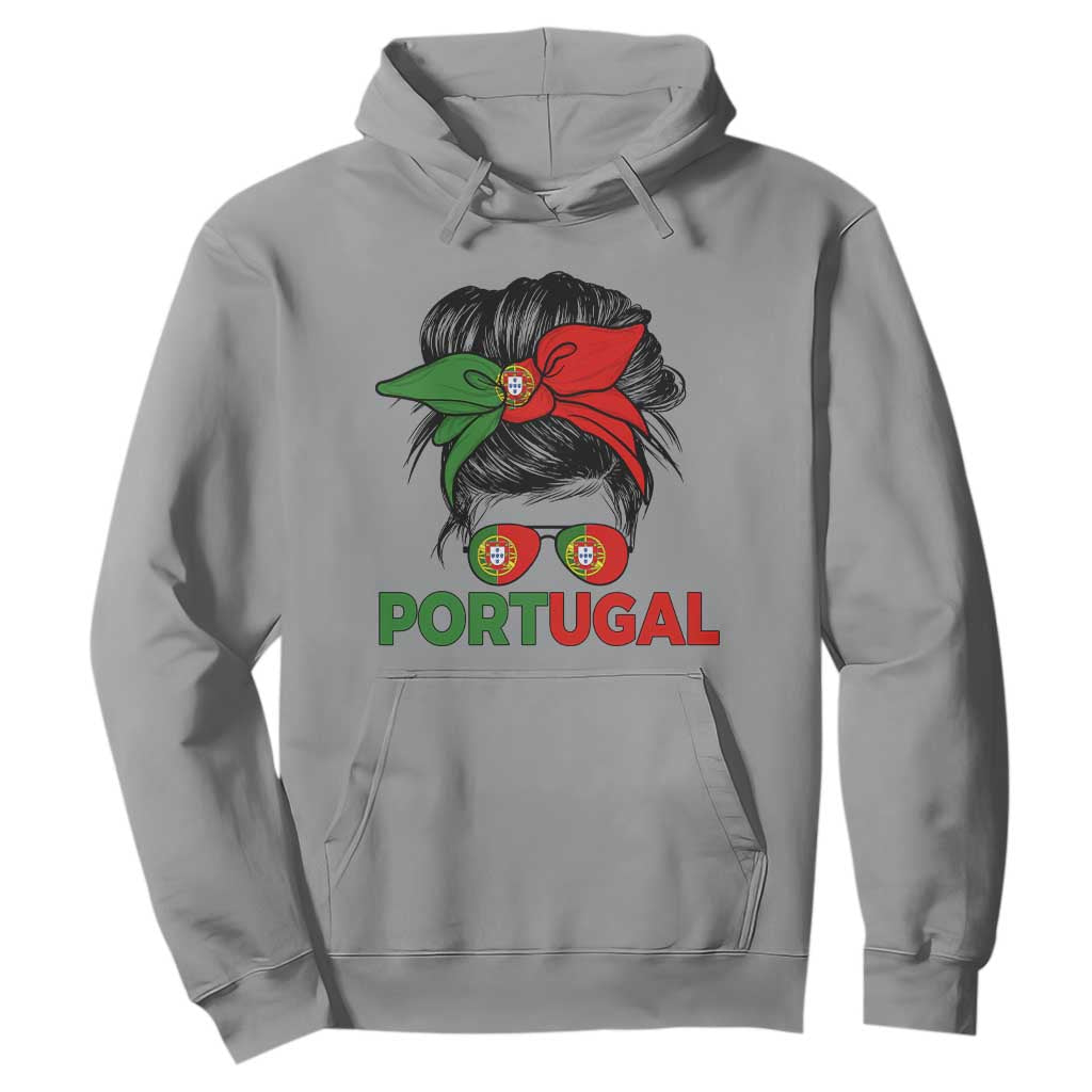 Portugal Messy Bun Girl Pride Portuguese Roots Hoodie