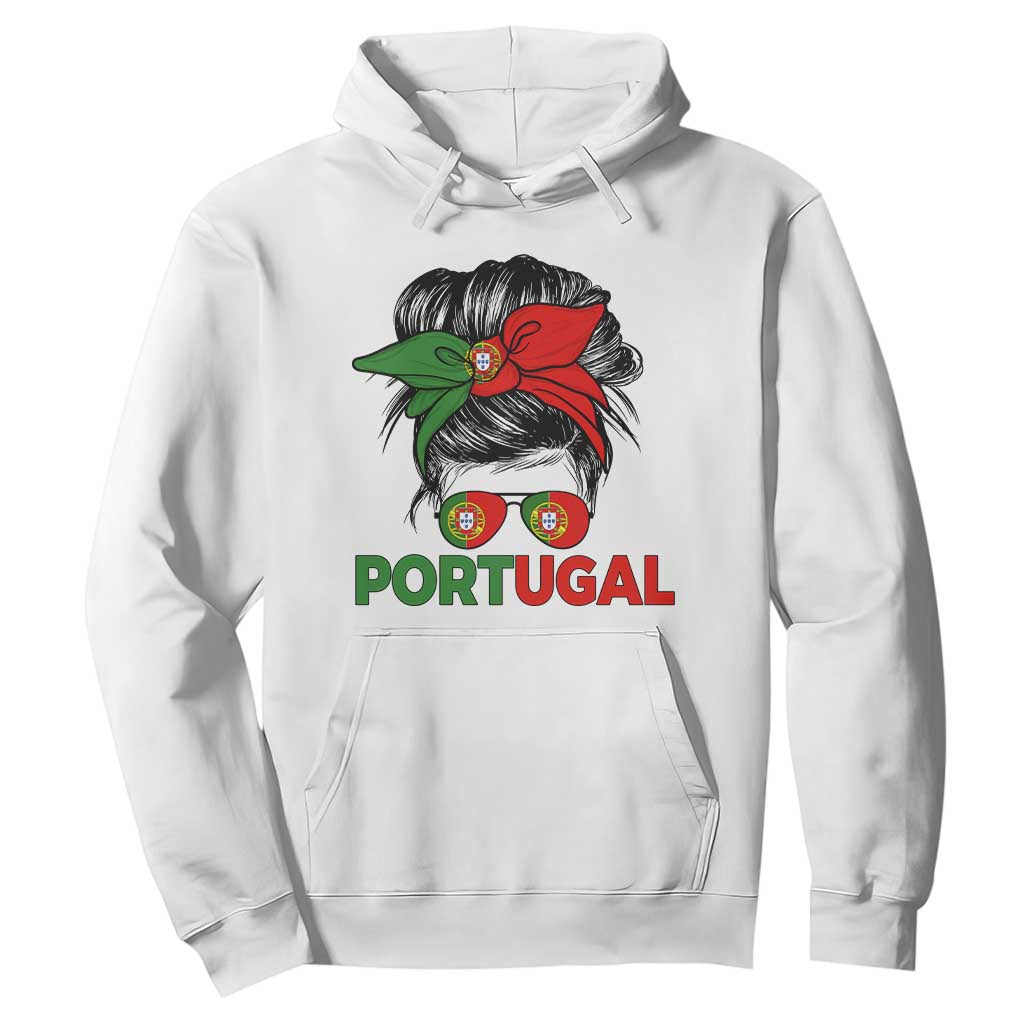 Portugal Messy Bun Girl Pride Portuguese Roots Hoodie