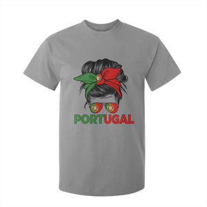 Portugal Messy Bun Girl Pride Portuguese Roots T Shirt For Kid