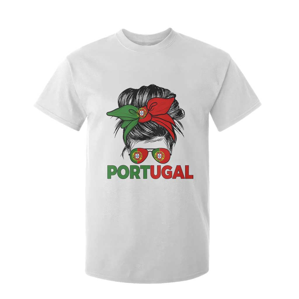 Portugal Messy Bun Girl Pride Portuguese Roots T Shirt For Kid