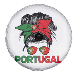 Portugal Messy Bun Girl Pride Portuguese Roots Spare Tire Cover