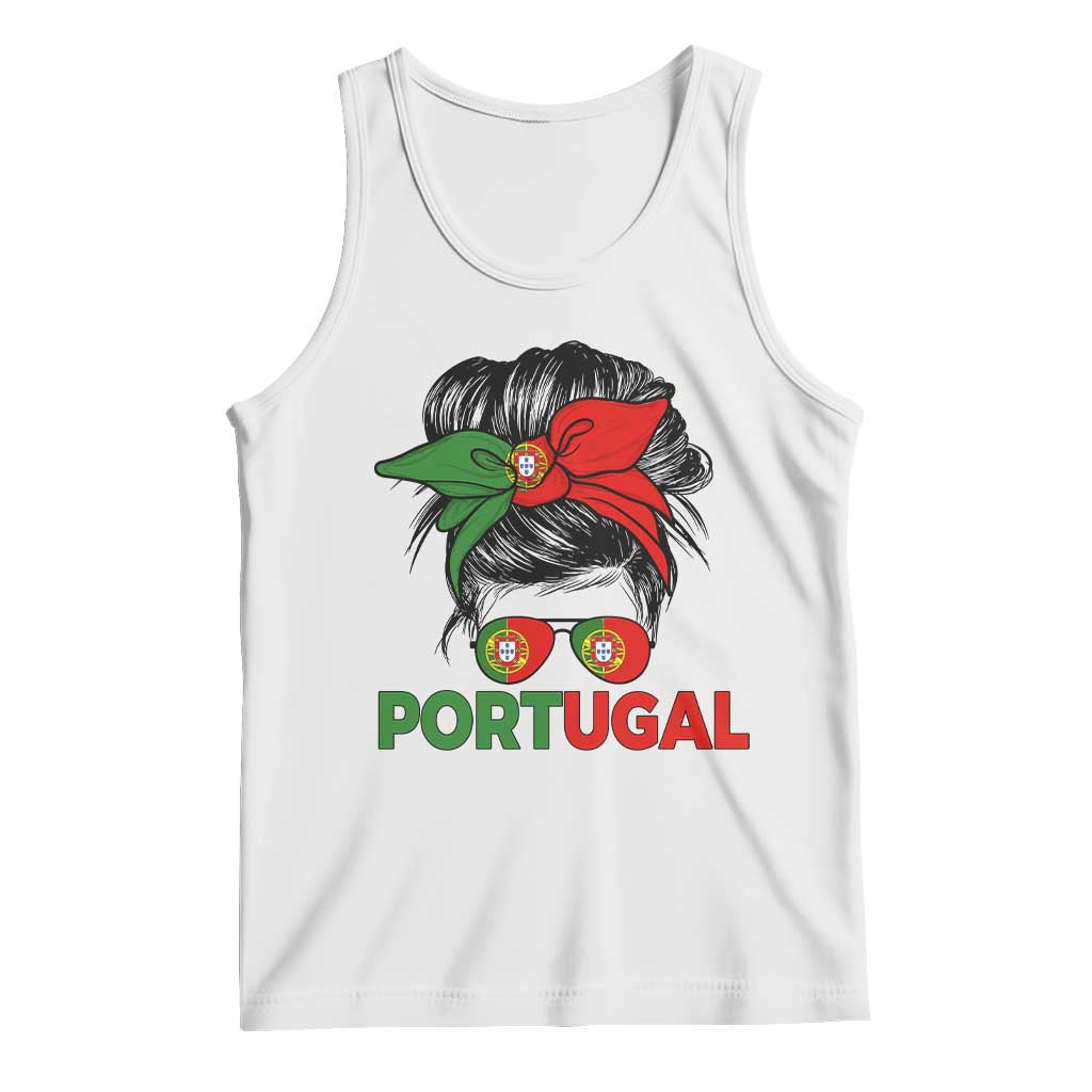 Portugal Messy Bun Girl Pride Portuguese Roots Tank Top TS11 White Print Your Wear
