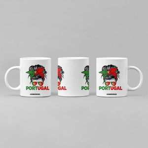 Portugal Messy Bun Girl Pride Portuguese Roots Coffee Mug
