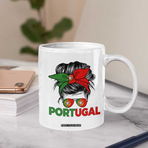 Portugal Messy Bun Girl Pride Portuguese Roots Coffee Mug