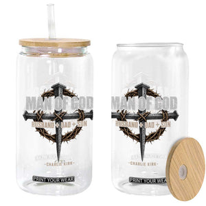 Man Of God Husband Dad Son Charlie Kirk Glass Can Vintage Christian Cross TS11 Print Your Wear