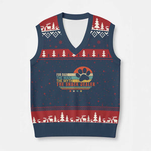 Fur Dad The Man The Myth The Snack Dealer V-Neck Knit Sweater Vest Dog Fathers Day TS11 Navy Red Print Your Wear