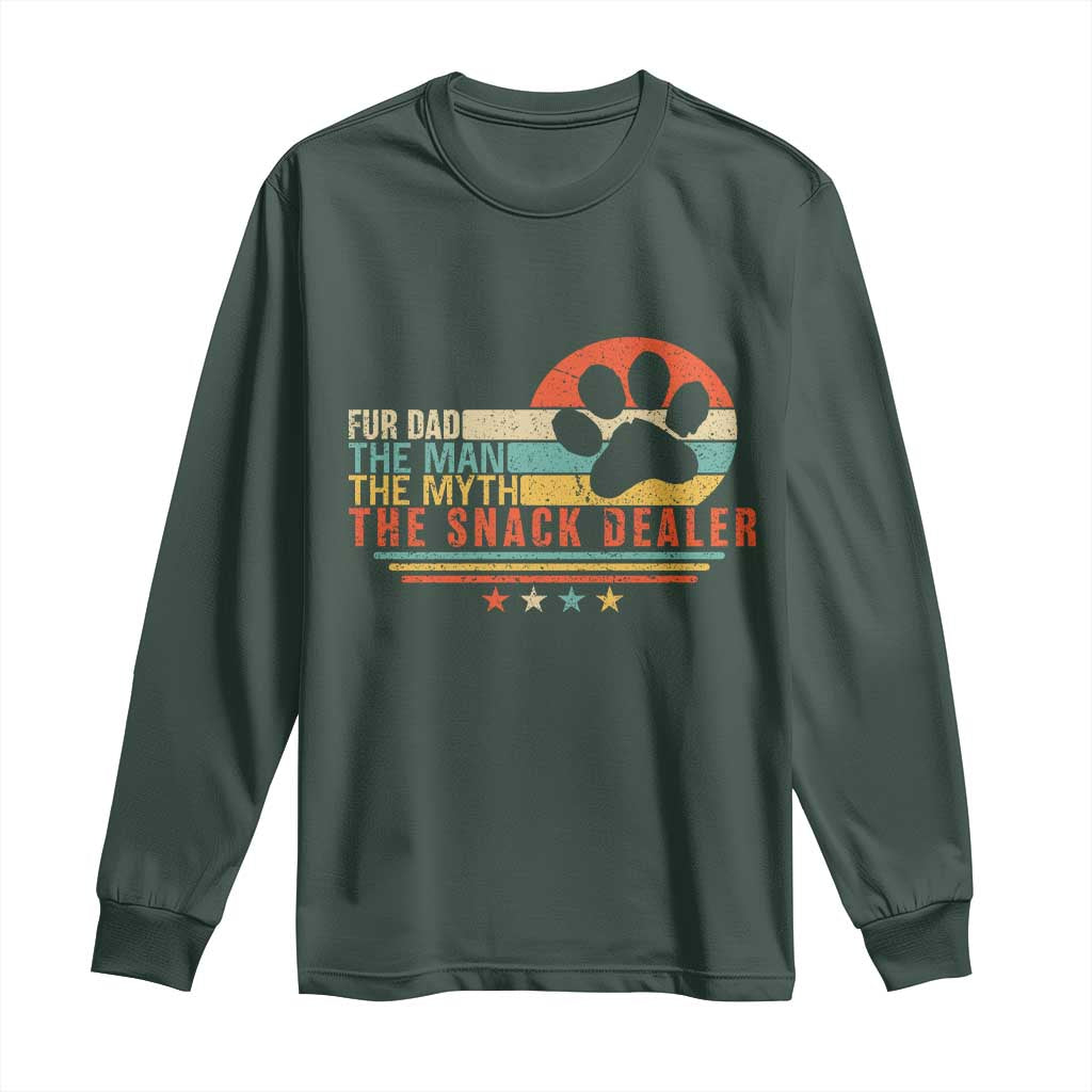 Fur Dad The Man The Myth The Snack Dealer Long Sleeve Shirt Dog Fathers Day TS11 Dark Forest Green Print Your Wear