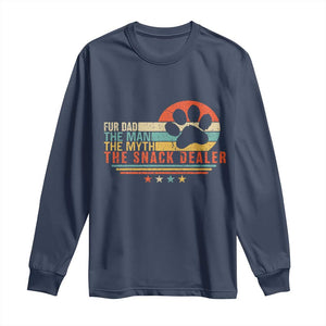 Fur Dad The Man The Myth The Snack Dealer Long Sleeve Shirt Dog Fathers Day TS11 Navy Print Your Wear