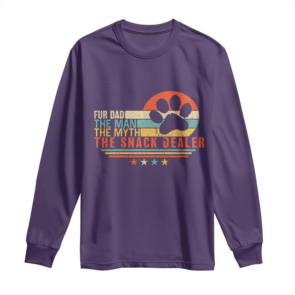 Fur Dad The Man The Myth The Snack Dealer Long Sleeve Shirt Dog Fathers Day TS11 Purple Print Your Wear
