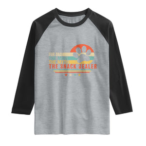Fur Dad The Man The Myth The Snack Dealer Raglan Shirt Dog Fathers Day TS11 Heather Gray Black Print Your Wear