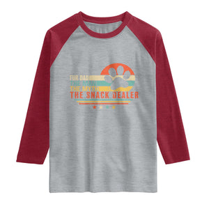 Fur Dad The Man The Myth The Snack Dealer Raglan Shirt Dog Fathers Day TS11 Heather Gray Heather Red Print Your Wear