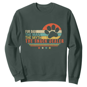Fur Dad The Man The Myth The Snack Dealer Sweatshirt Dog Fathers Day TS11 Dark Forest Green Print Your Wear
