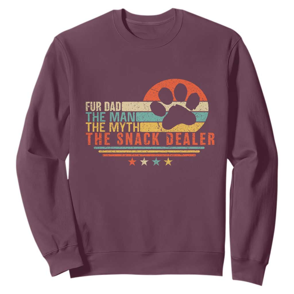 Fur Dad The Man The Myth The Snack Dealer Sweatshirt Dog Fathers Day TS11 Maroon Print Your Wear