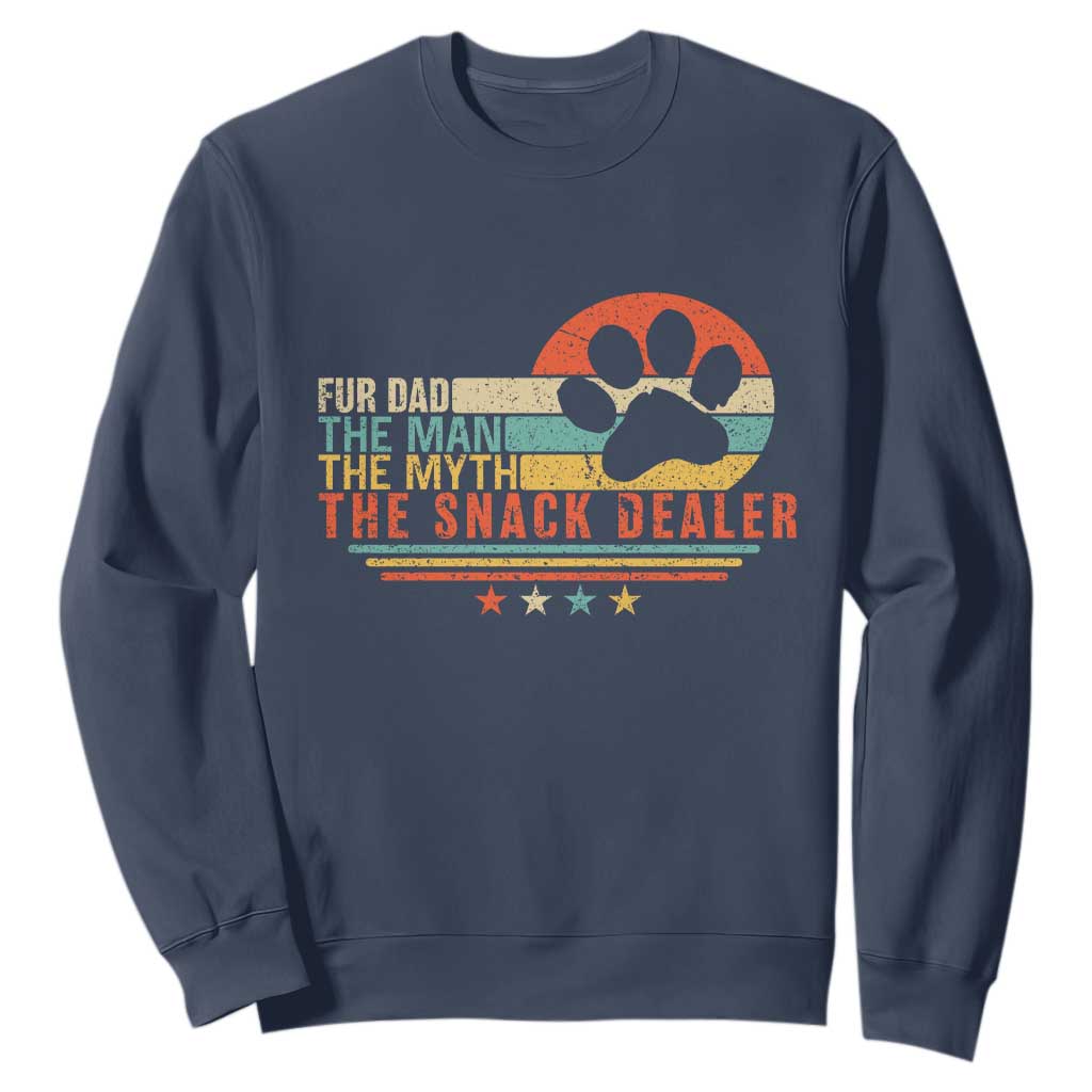Fur Dad The Man The Myth The Snack Dealer Sweatshirt Dog Fathers Day TS11 Navy Print Your Wear