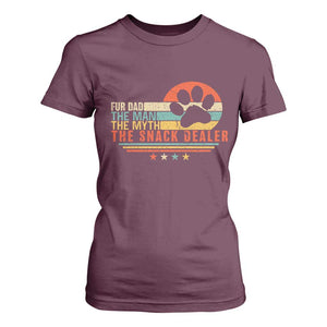Fur Dad The Man The Myth The Snack Dealer T Shirt For Women Dog Fathers Day TS11 Maroon Print Your Wear