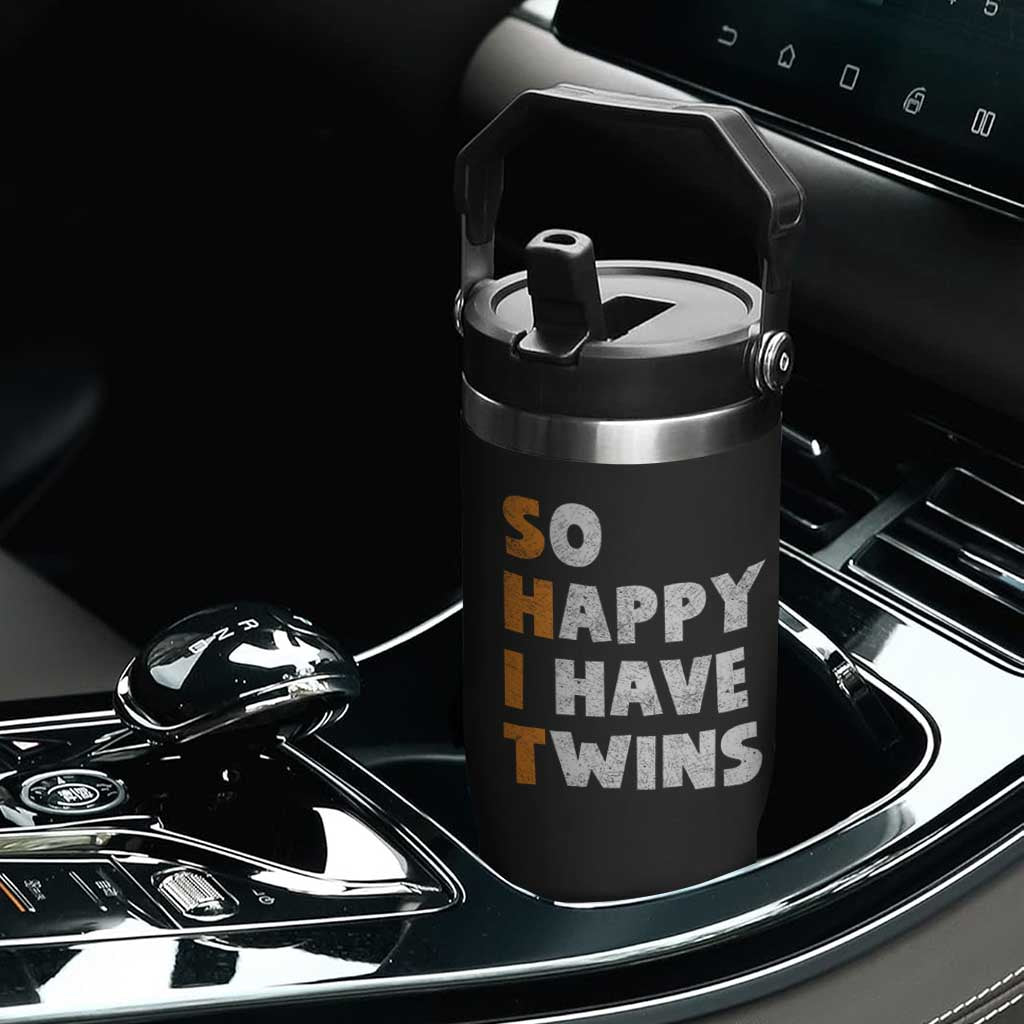 Shit So I Have Twins Flip Straw Tumbler Funny Twin Dad Twin Mom TS11 Print Your Wear