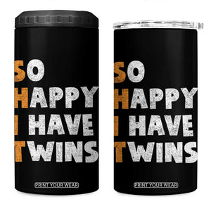 Shit So I Have Twins 4 in 1 Can Cooler Tumbler Funny Twin Dad Twin Mom TS11 One Size: 16 oz Black Print Your Wear