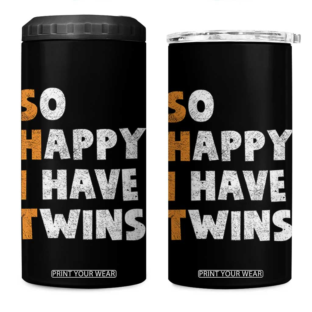 Shit So I Have Twins 4 in 1 Can Cooler Tumbler Funny Twin Dad Twin Mom TS11 One Size: 16 oz Black Print Your Wear