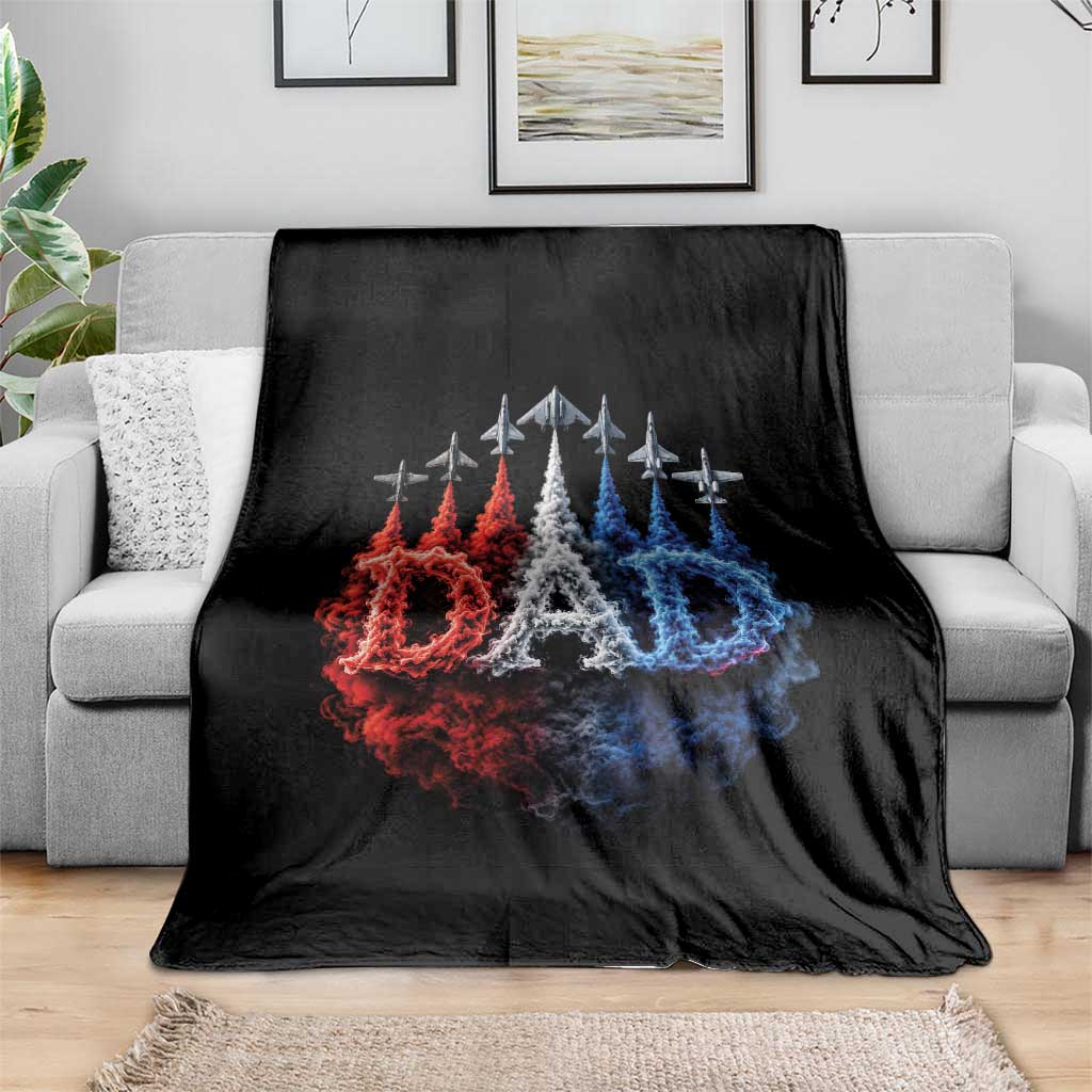 Patriotic Dad Jet Fighter American Flag 4th of July Throw Blanket TS11 Print Your Wear
