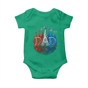 Patriotic Dad Jet Fighter American Flag 4th of July Baby Onesie TS11 Irish Green Print Your Wear
